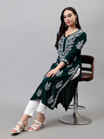 Load image into Gallery viewer, Seva Chikan Hand Embroidered Modal Cotton Lucknowi Chikankari Kurta
