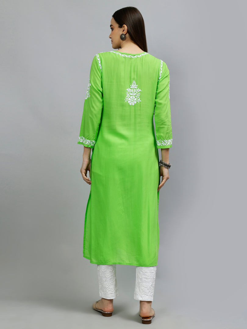 Seva Chikan Hand Embroidered Modal Cotton Lucknowi Chikankari Kurta