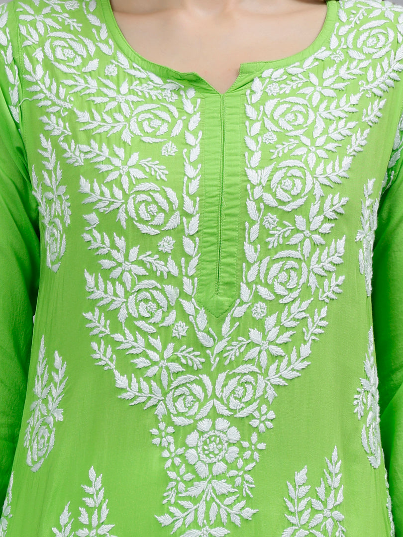 Seva Chikan Hand Embroidered Modal Cotton Lucknowi Chikankari Kurta