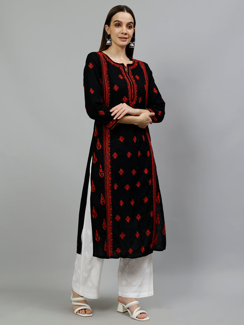 Seva Chikan Hand Embroidered Cotton Lucknowi Chikankari Kurta