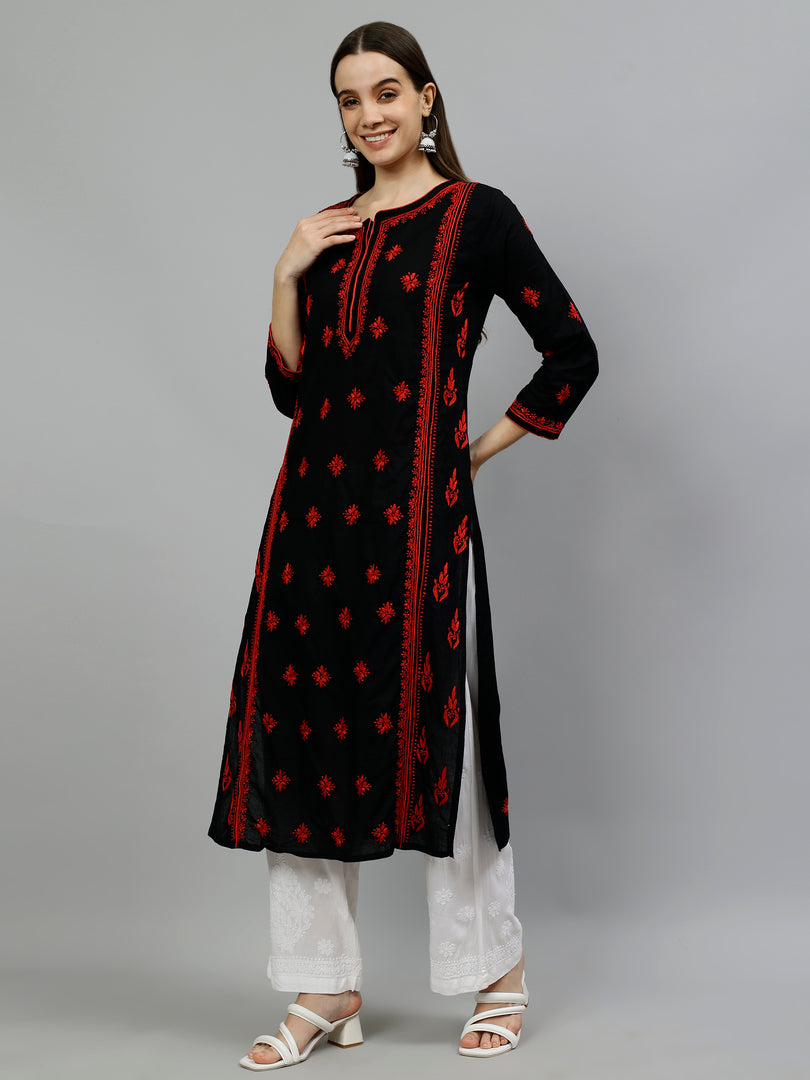 Seva Chikan Hand Embroidered Cotton Lucknowi Chikankari Kurta