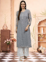 Load image into Gallery viewer, Seva Chikan Hand Embroidered Georgette Lucknowi Chikankari Kurta
