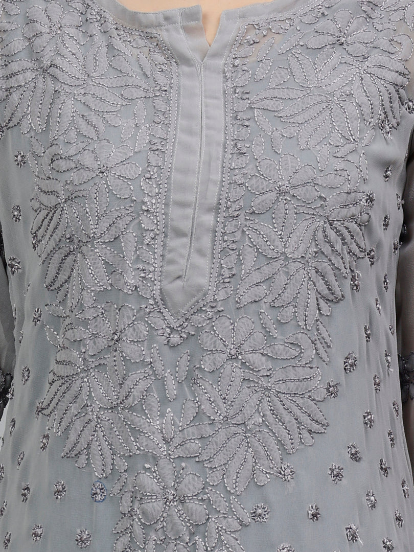 Seva Chikan Hand Embroidered Georgette Lucknowi Chikankari Kurta