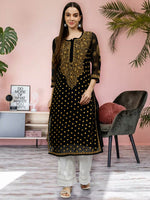 Load image into Gallery viewer, Seva Chikan Hand Embroidered Georgette Lucknowi Chikankari Kurta
