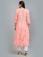 Load image into Gallery viewer, Seva Chikan Hand Embroidered Terivoil Cotton Lucknowi Chikankari Anarkali Kurta
