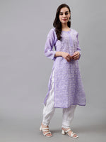 Load image into Gallery viewer, Seva Chikan Hand Embroidered Terivoil Cotton Lucknowi Chikankari Kurta
