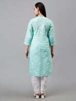 Load image into Gallery viewer, Seva Chikan Hand Embroidered Terivoil Cotton Lucknowi Chikankari Kurta
