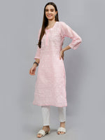 Load image into Gallery viewer, Seva Chikan Hand Embroidered Terivoil Cotton Lucknowi Chikankari Kurta
