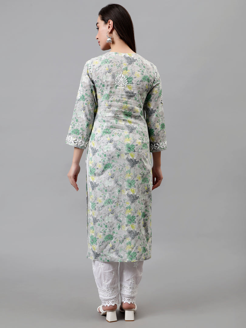 Seva Chikan Hand Embroidered Cotton Lucknowi Chikankari Kurta