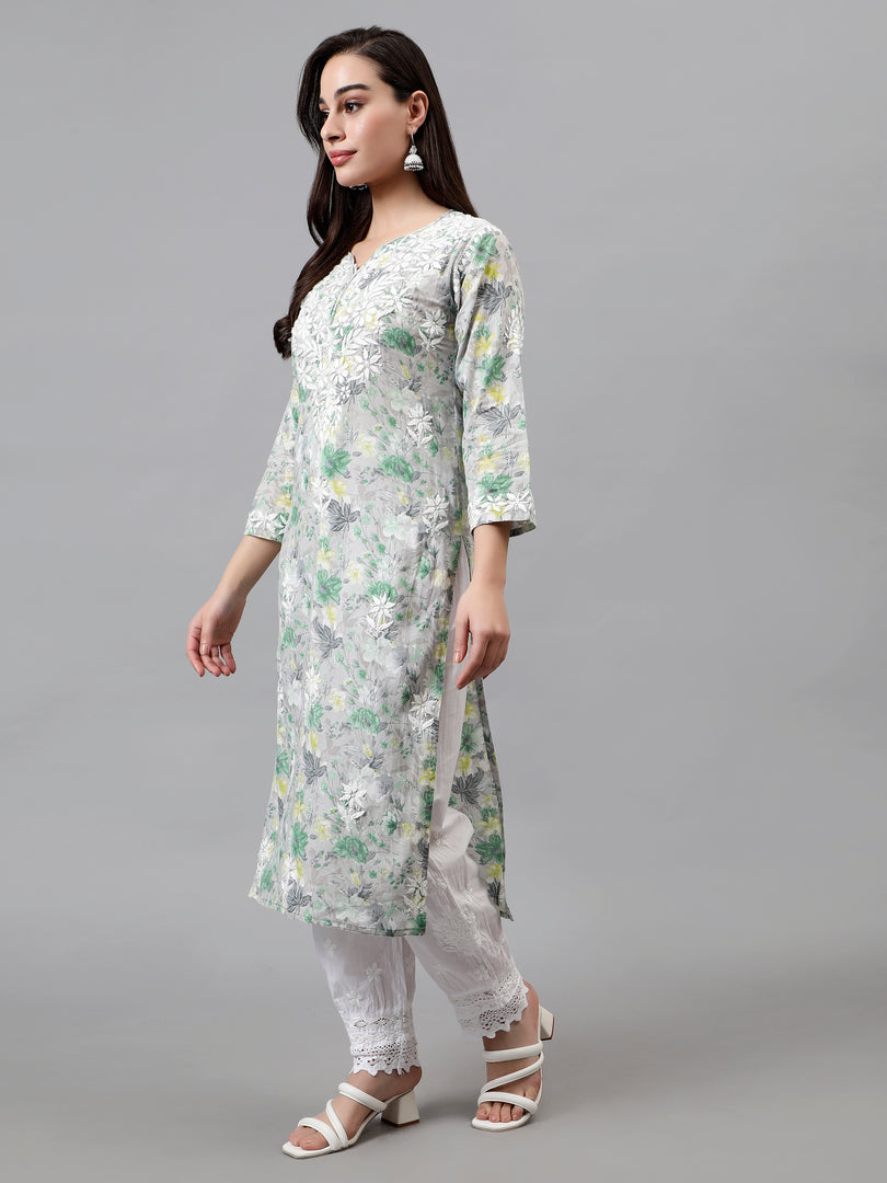 Seva Chikan Hand Embroidered Cotton Lucknowi Chikankari Kurta