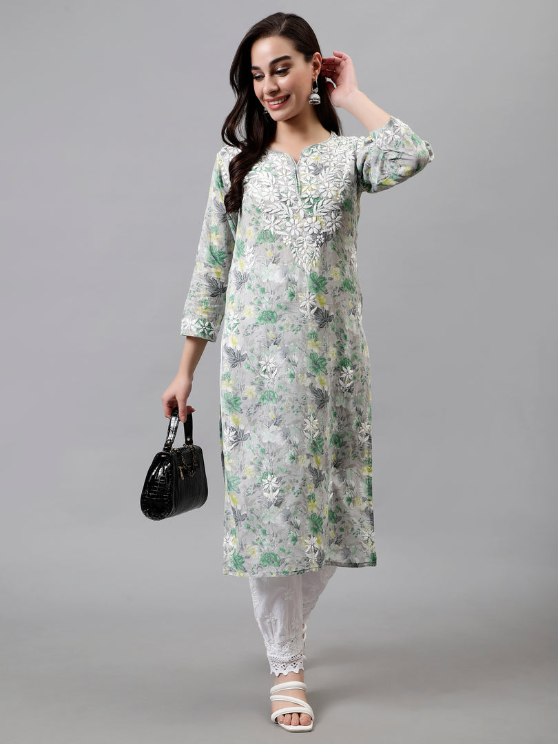 Seva Chikan Hand Embroidered Cotton Lucknowi Chikankari Kurta