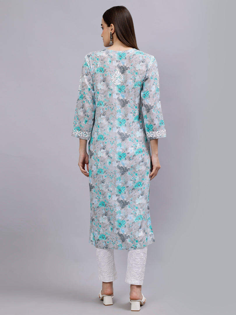 Seva Chikan Hand Embroidered Cotton Lucknowi Chikankari Kurta