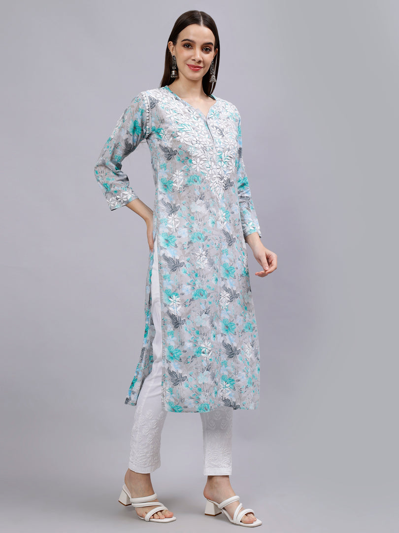 Seva Chikan Hand Embroidered Cotton Lucknowi Chikankari Kurta