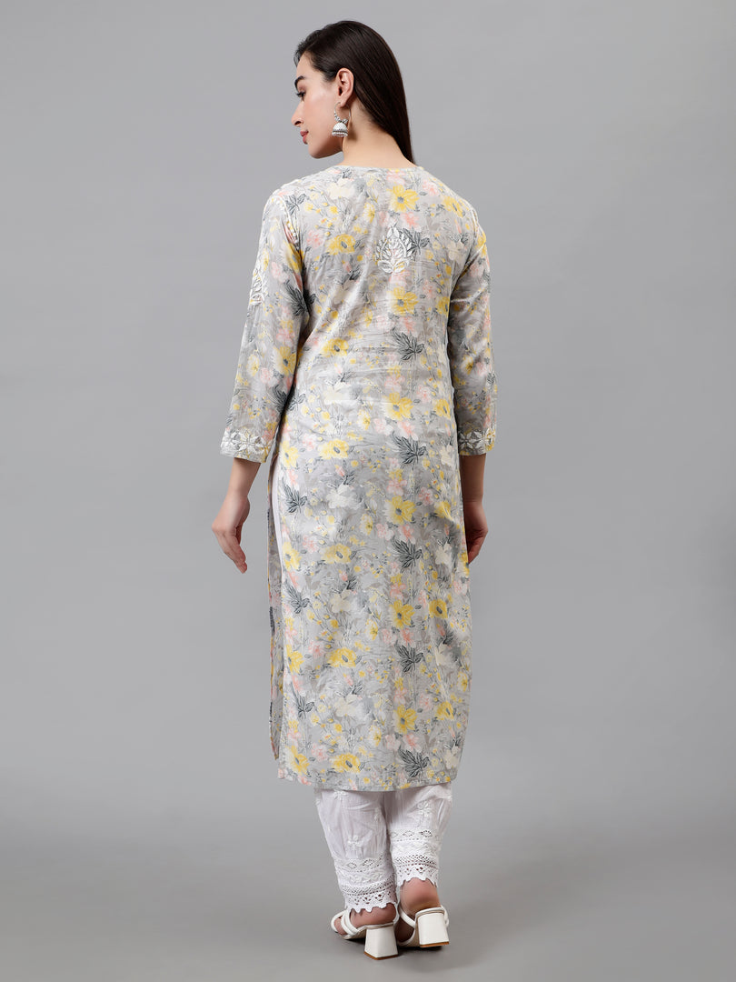 Seva Chikan Hand Embroidered Cotton Lucknowi Chikankari Kurta