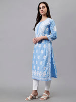 Load image into Gallery viewer, Seva Chikan Hand Embroidered Muslin Lucknowi Chikankari Kurta
