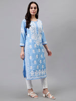 Load image into Gallery viewer, Seva Chikan Hand Embroidered Muslin Lucknowi Chikankari Kurta
