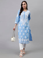 Load image into Gallery viewer, Seva Chikan Hand Embroidered Muslin Lucknowi Chikankari Kurta
