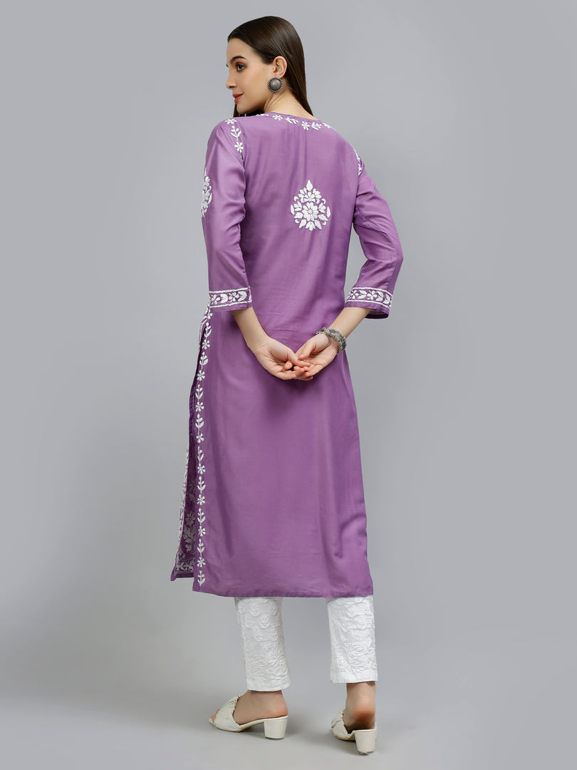 Seva Chikan Hand Embroidered Muslin Lucknowi Chikankari Kurta