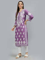 Load image into Gallery viewer, Seva Chikan Hand Embroidered Muslin Lucknowi Chikankari Kurta
