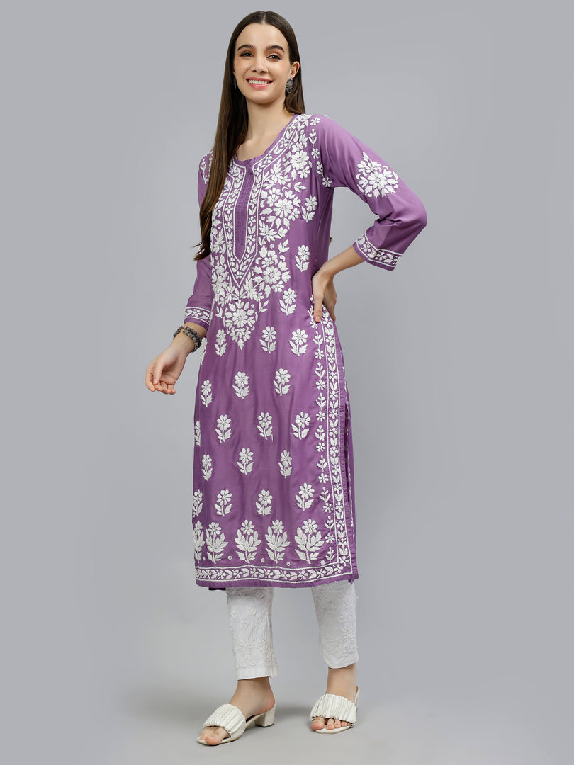 Seva Chikan Hand Embroidered Muslin Lucknowi Chikankari Kurta