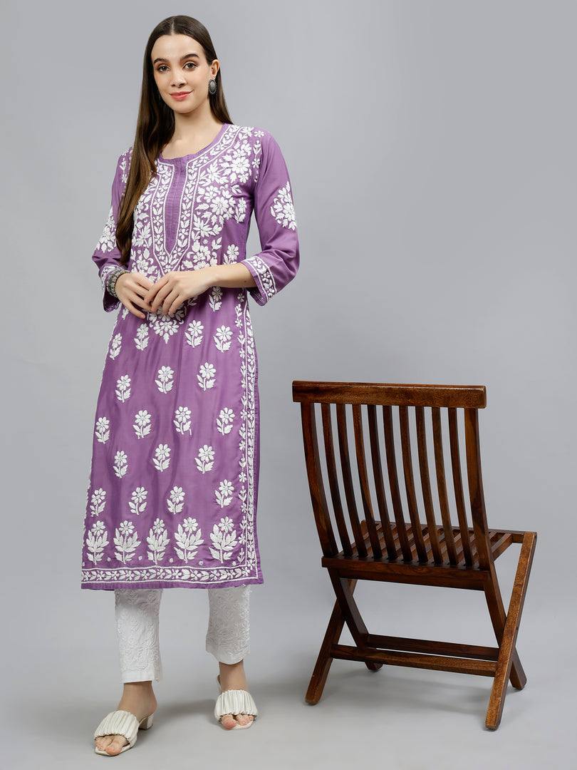 Seva Chikan Hand Embroidered Muslin Lucknowi Chikankari Kurta