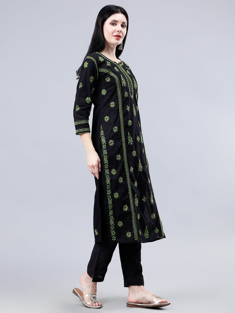 Seva Chikan Hand Embroidered Cotton Lucknowi Chikankari Kurta