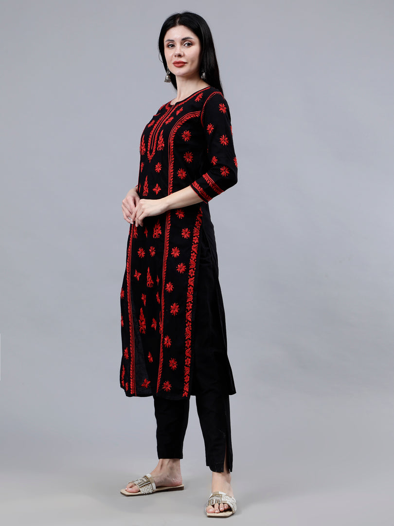 Seva Chikan Hand Embroidered Cotton Lucknowi Chikankari Kurta