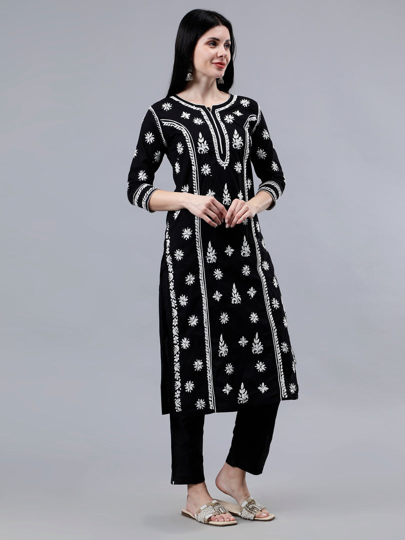 Seva Chikan Hand Embroidered Cotton Lucknowi Chikankari Kurta