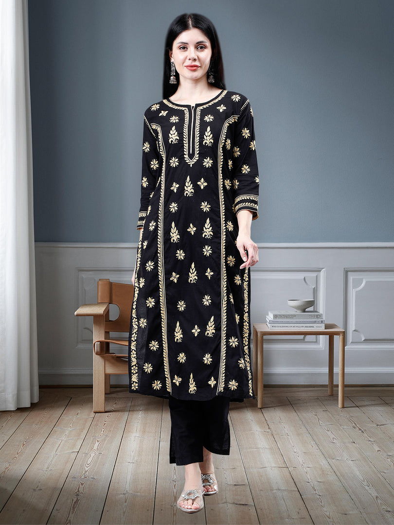 Seva Chikan Hand Embroidered Cotton Lucknowi Chikankari Kurta