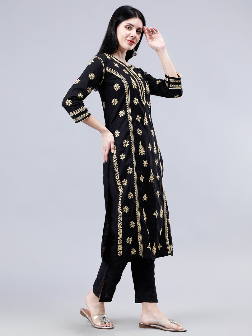 Seva Chikan Hand Embroidered Cotton Lucknowi Chikankari Kurta