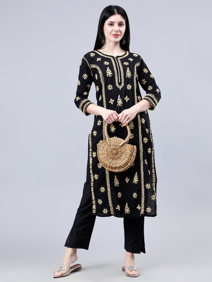 Seva Chikan Hand Embroidered Cotton Lucknowi Chikankari Kurta