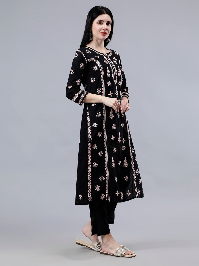 Seva Chikan Hand Embroidered Cotton Lucknowi Chikankari Kurta