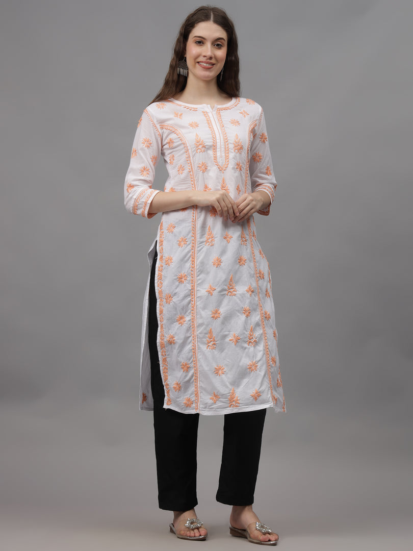 Seva Chikan Hand Embroidered Cotton Lucknowi Chikankari Kurta