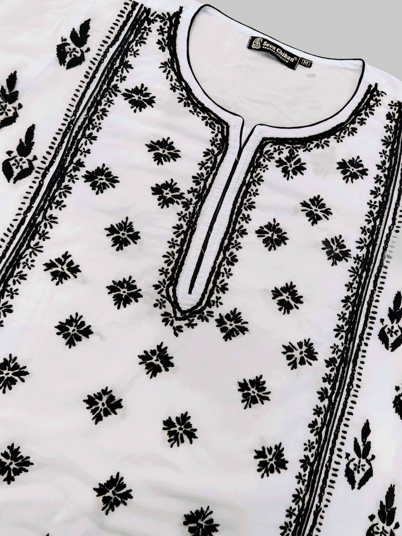 Seva Chikan Hand Embroidered Cotton Lucknowi Chikankari Kurta