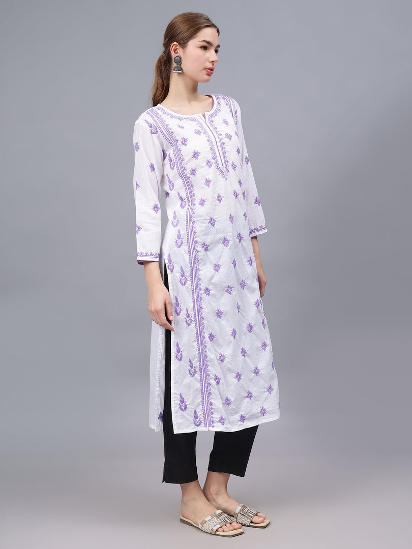 Seva Chikan Hand Embroidered Cotton Lucknowi Chikankari Kurta