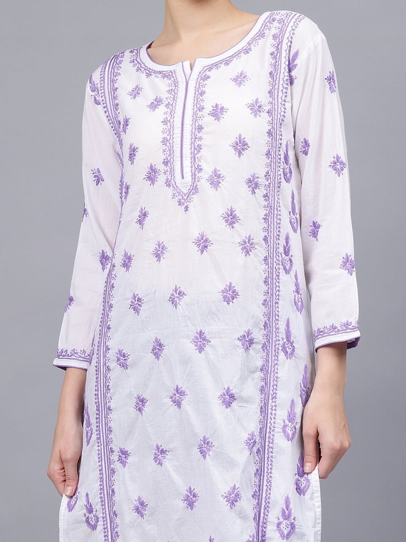 Seva Chikan Hand Embroidered Cotton Lucknowi Chikankari Kurta