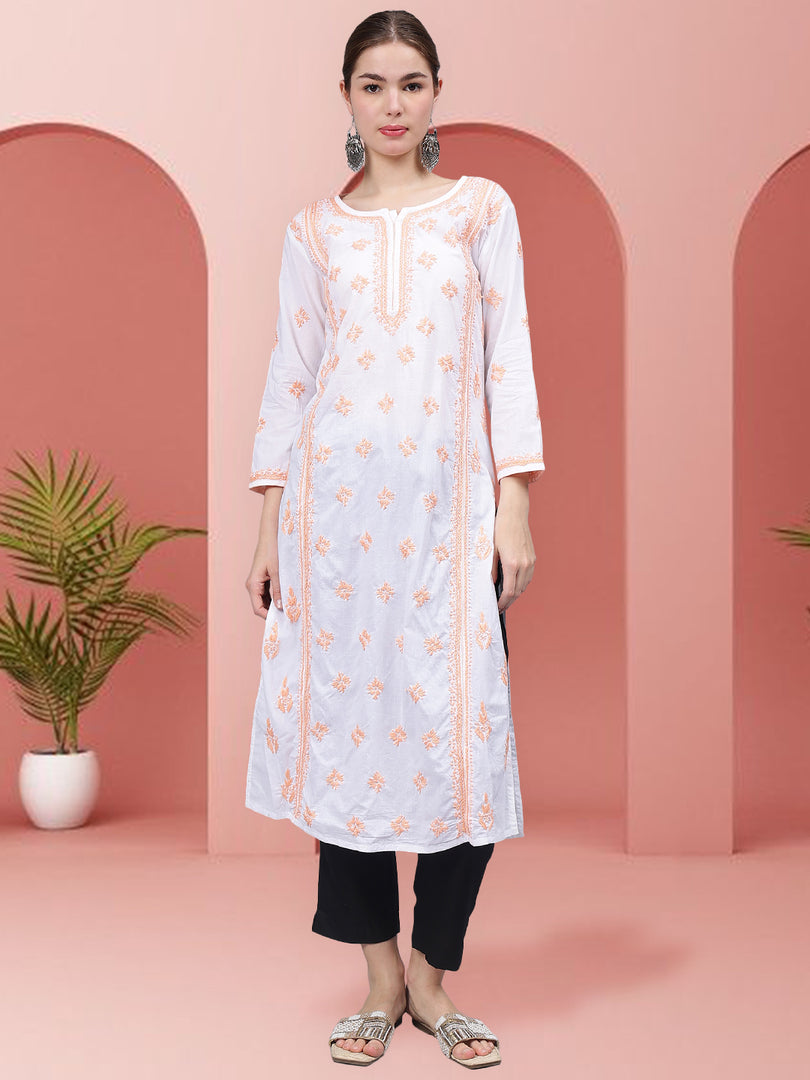 Seva Chikan Hand Embroidered Cotton Lucknowi Chikankari Kurta