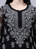 Load image into Gallery viewer, Seva Chikan Hand Embroidered Georgette Lucknowi Chikankari Kurta With Inner
