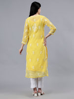 Load image into Gallery viewer, Seva Chikan Hand Embroidered Georgette Lucknowi Chikankari Kurta With Inner
