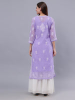 Load image into Gallery viewer, Seva Chikan Hand Embroidered Georgette Lucknowi Chikankari Kurta With Inner
