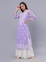 Load image into Gallery viewer, Seva Chikan Hand Embroidered Georgette Lucknowi Chikankari Kurta With Inner
