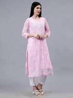 Load image into Gallery viewer, Seva Chikan Hand Embroidered Georgette Lucknowi Chikankari Kurta With Inner
