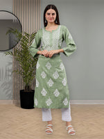 Load image into Gallery viewer, Seva Chikan Hand Embroidered Rayon Lucknowi Chikankari Kurta
