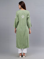 Load image into Gallery viewer, Seva Chikan Hand Embroidered Rayon Lucknowi Chikankari Kurta
