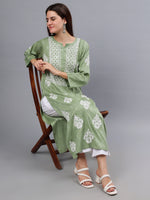 Load image into Gallery viewer, Seva Chikan Hand Embroidered Rayon Lucknowi Chikankari Kurta
