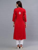 Load image into Gallery viewer, Seva Chikan Hand Embroidered Rayon Lucknowi Chikankari Kurta
