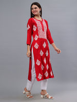 Load image into Gallery viewer, Seva Chikan Hand Embroidered Rayon Lucknowi Chikankari Kurta
