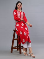 Load image into Gallery viewer, Seva Chikan Hand Embroidered Rayon Lucknowi Chikankari Kurta
