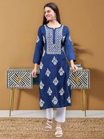 Load image into Gallery viewer, Seva Chikan Hand Embroidered Rayon Lucknowi Chikankari Kurta
