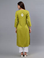 Load image into Gallery viewer, Seva Chikan Hand Embroidered Rayon Lucknowi Chikankari Kurta
